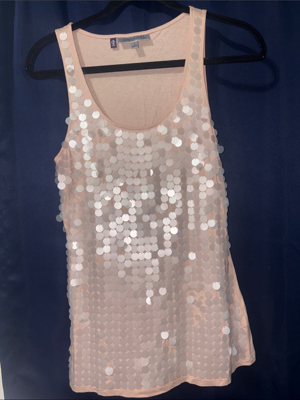 Jennifer Lopez Pale Pink Sequin Tank